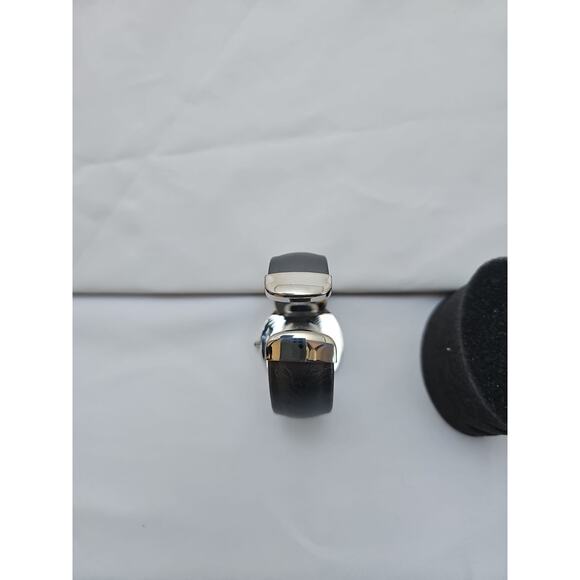 Gruen Womens Wrist Watch Gray Hard Bracelet Band Silver Trim White Face Quartz - Picture 9 of 9